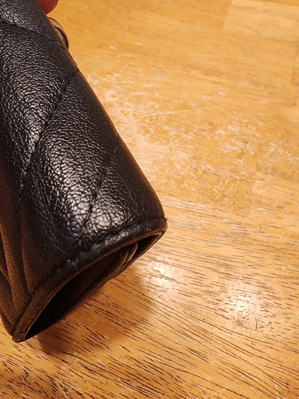 black quilted leather Chanel 2.55 Reissue compact wallet